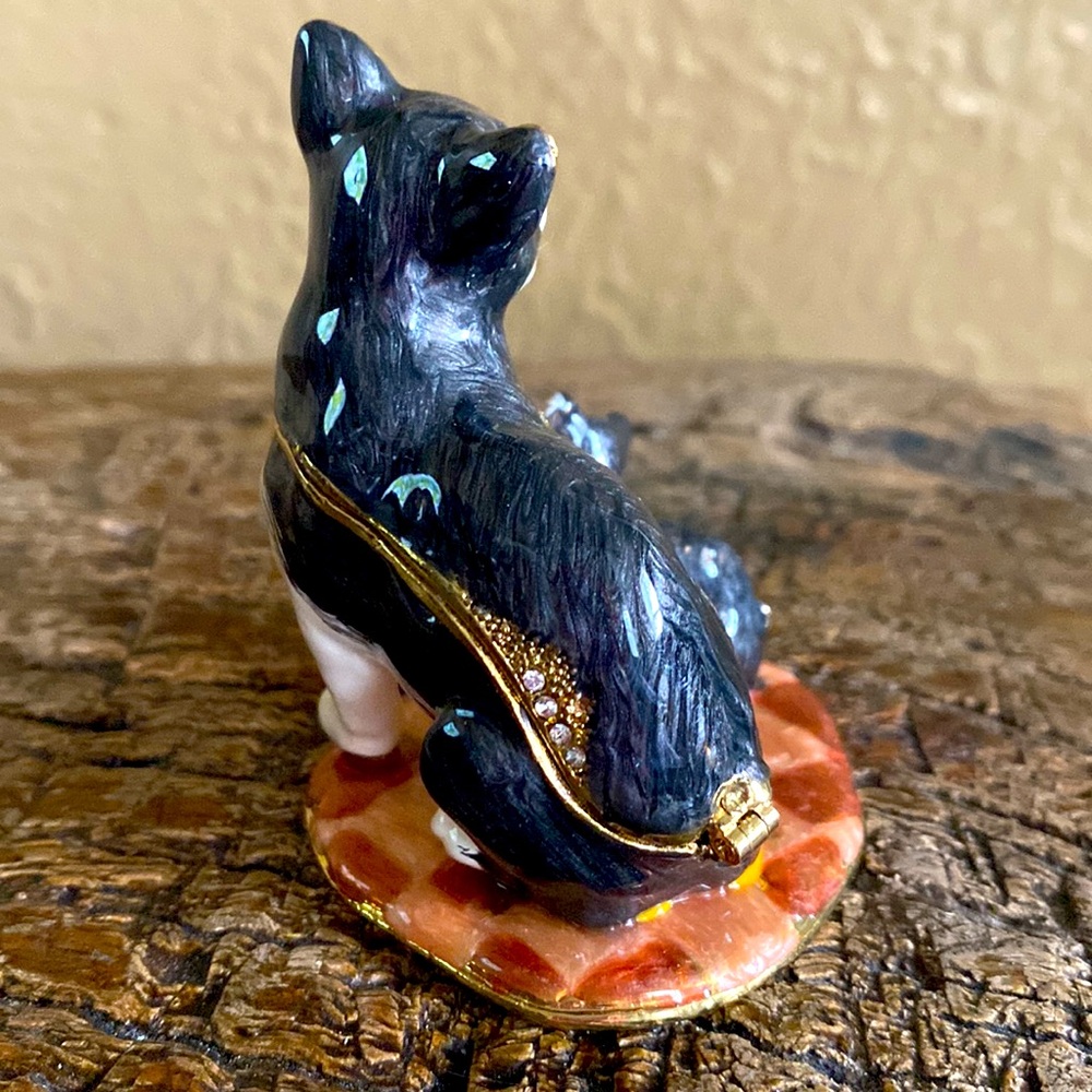 🐾Vintage🐾Cat & Kitten🐈⬛Enameled Hinged Box - Picture 7 of 11